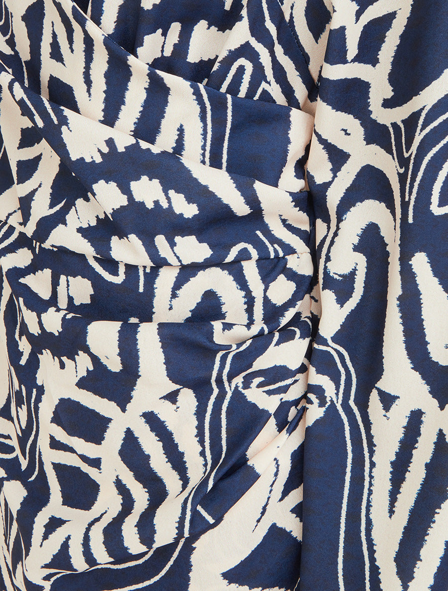 Robe portefeuille imprimé fantaisie - Marine - 3