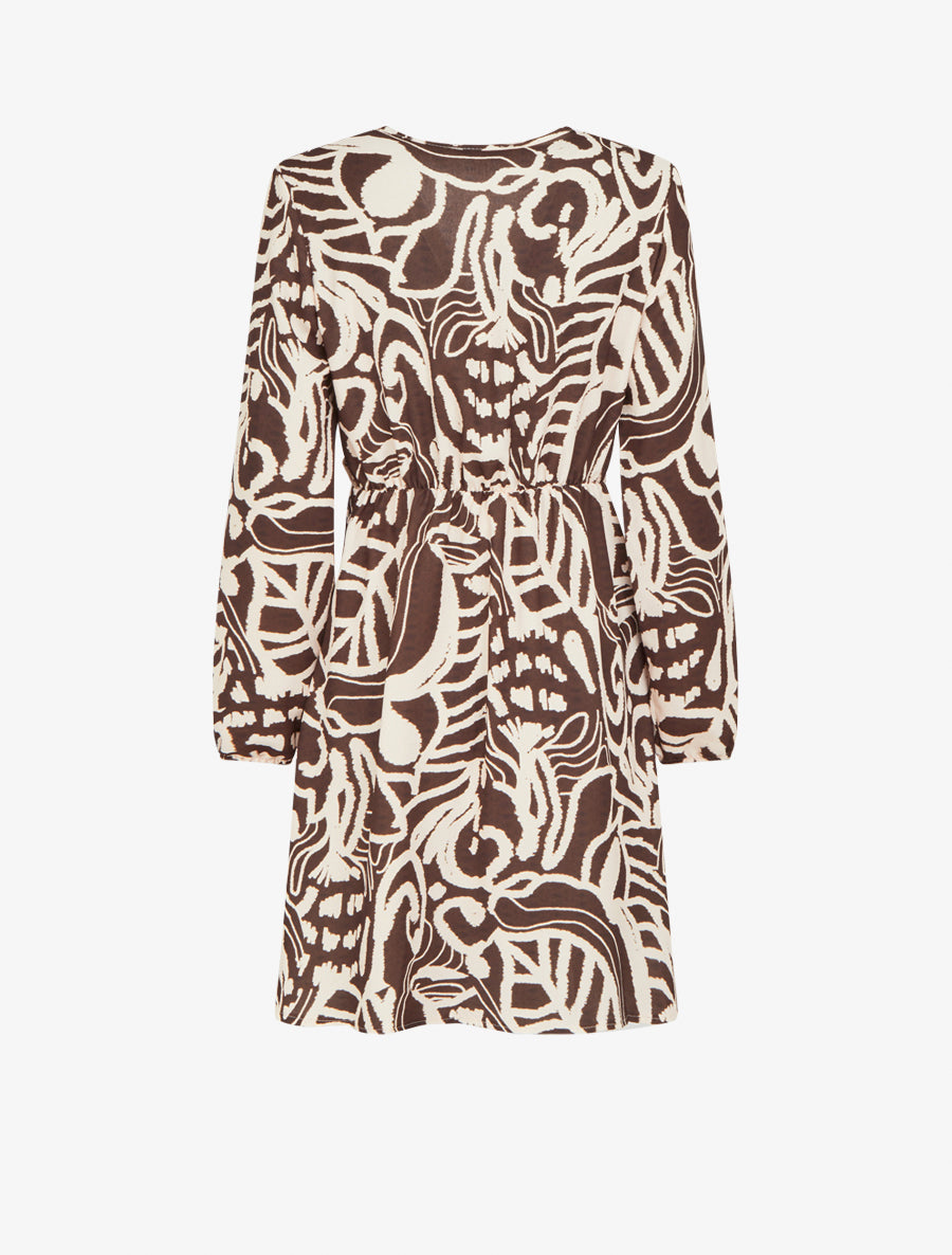 Robe portefeuille imprimé fantaisie - Chocolat - 2
