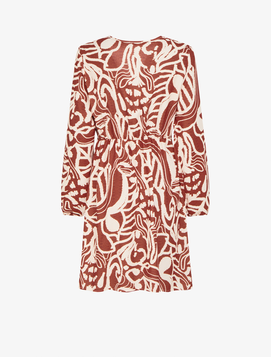 Robe portefeuille imprimé fantaisie - Rouille - 2