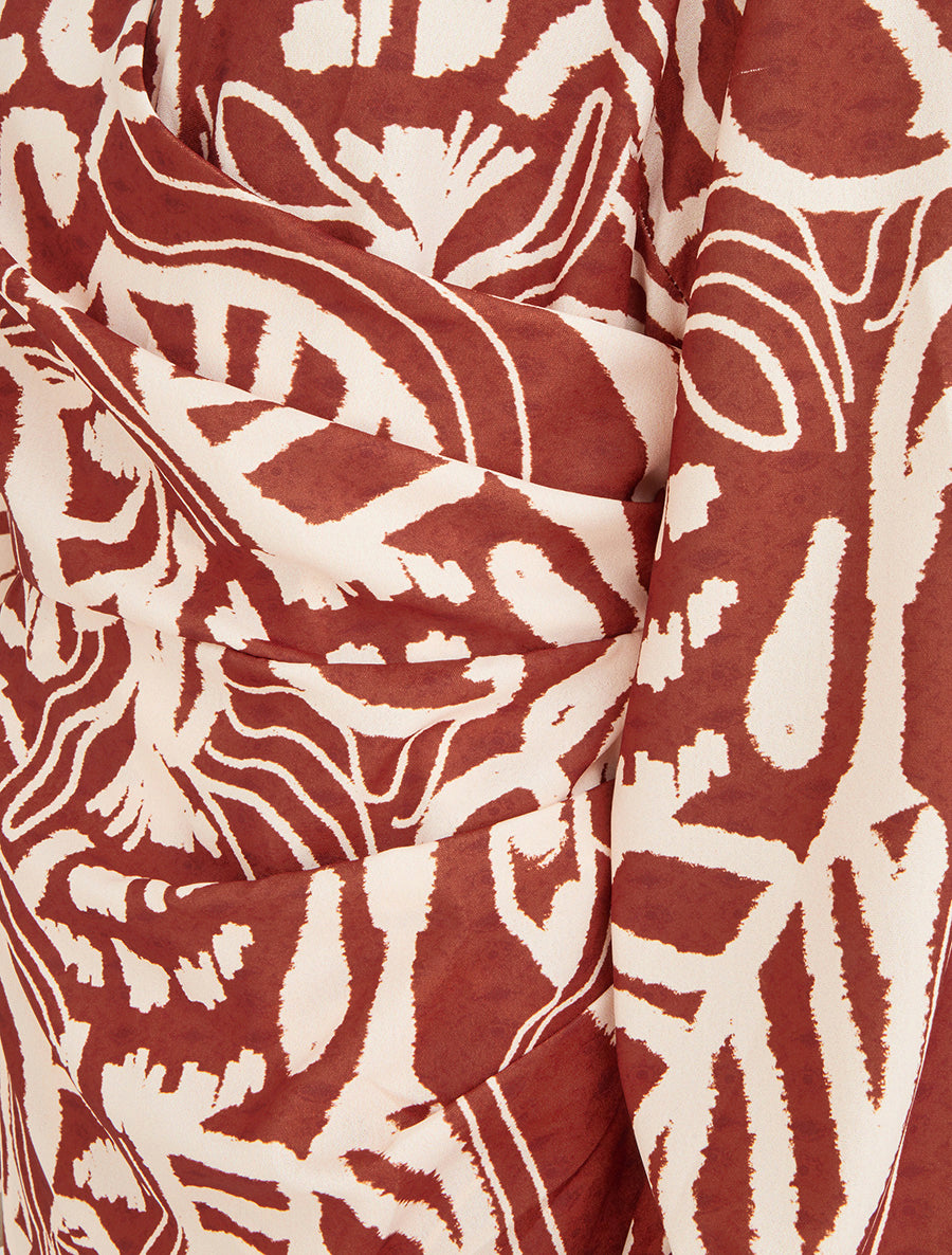 Robe portefeuille imprimé fantaisie - Rouille - 3