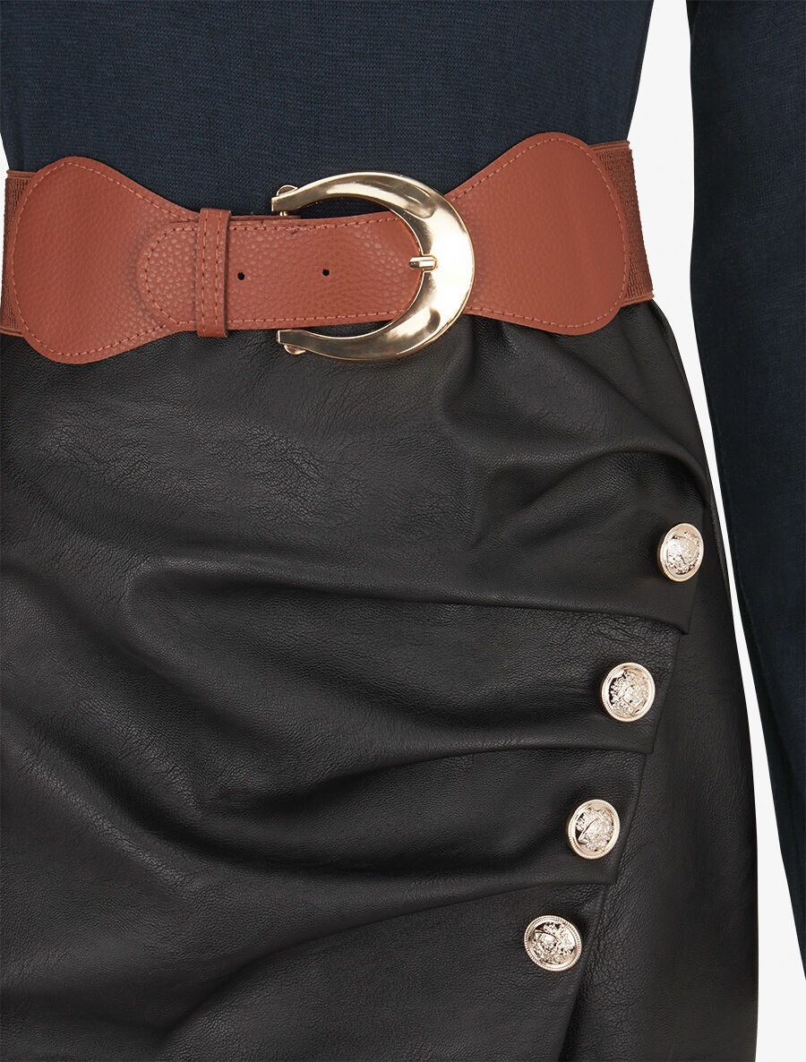 Robe bimatière jupe plissé à boutons - Marine - 3