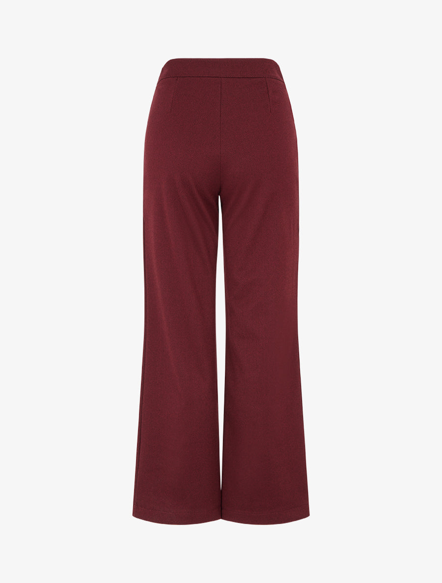 Pantalon à pont droit imprimé chevron - Bordeaux - 2