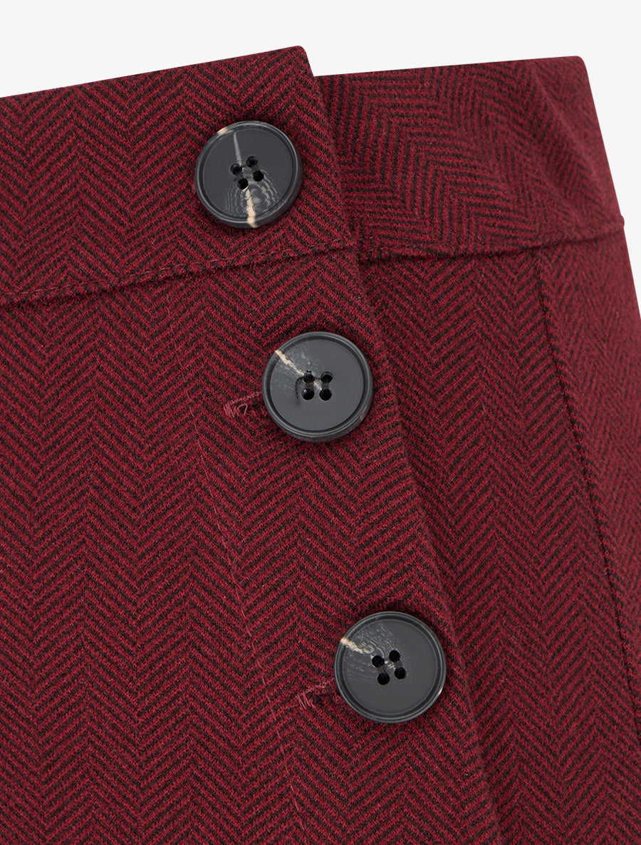 Pantalon à pont droit imprimé chevron - Bordeaux - 3