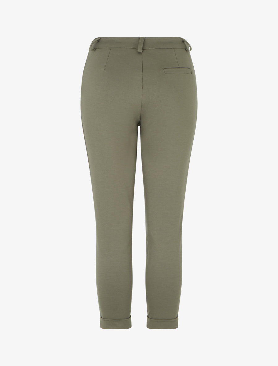 Pantalon slim à revers - Kaki - 2