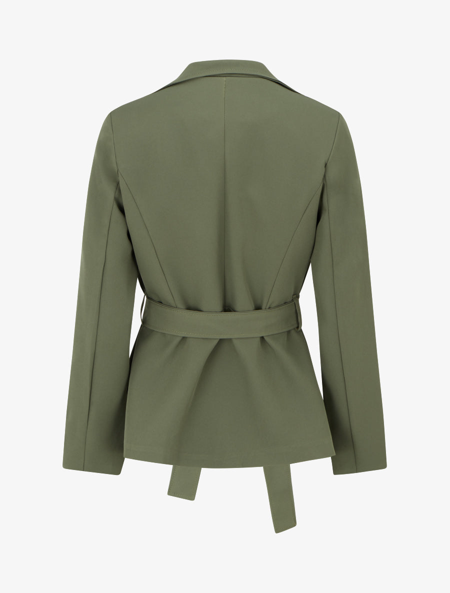 Blazer uni ceinturé - Kaki - 2