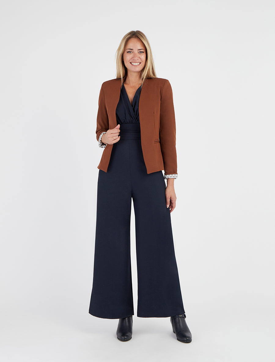 Veste droite à épaulettes - Marron - 8