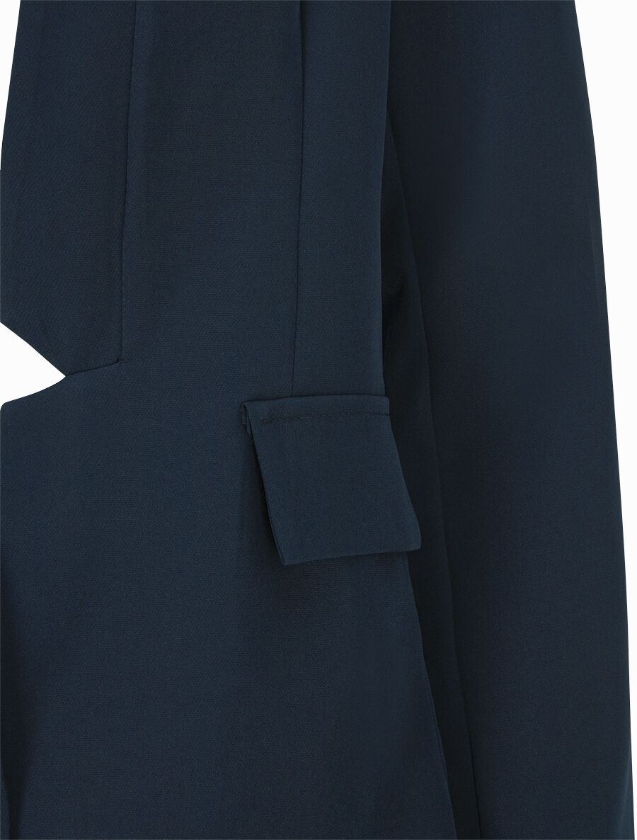 Veste à col droit et bord cranté - Marine - 3