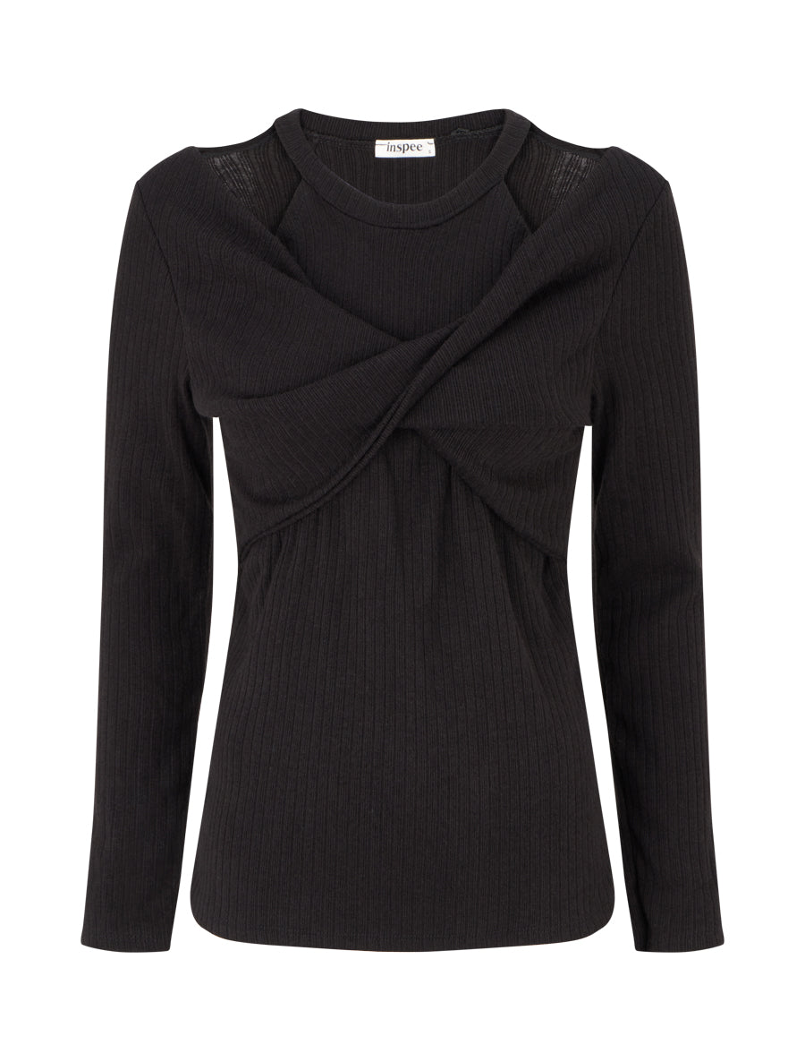 Pull uni croisé trompe l&