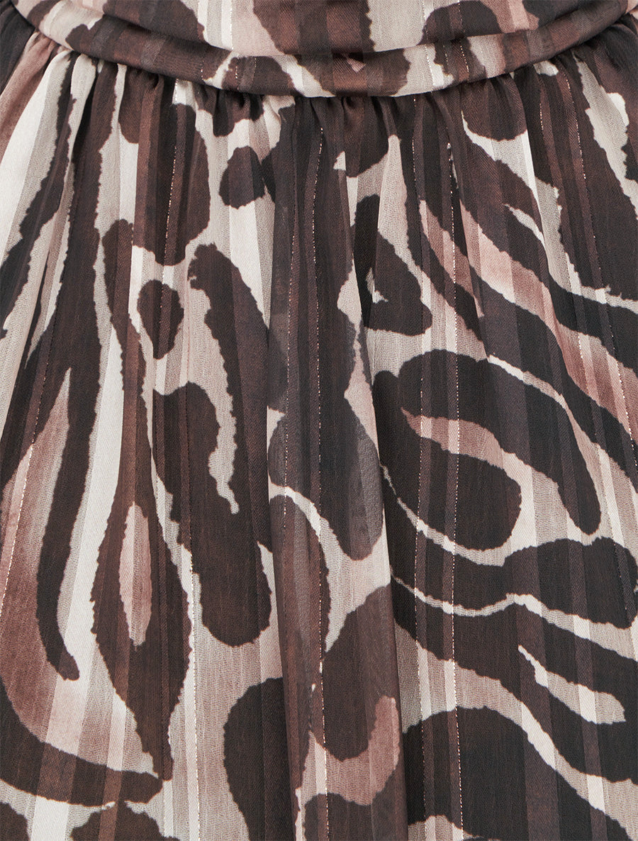 Blouse en voile imprimé léopard - Marron - 3