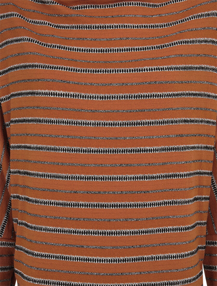 Pull dolman à rayures irisées - Camel - 3