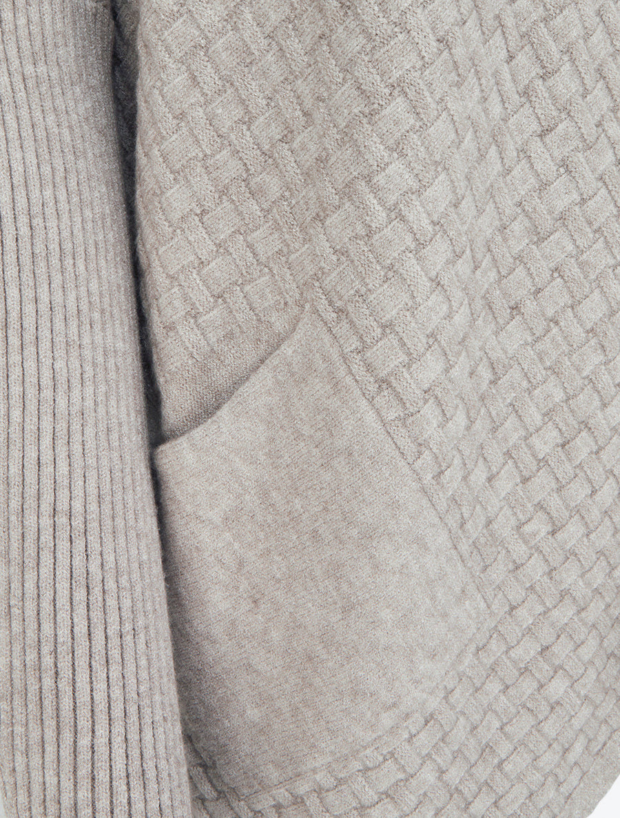 Poncho asymétrique à col montant - Taupe - 3