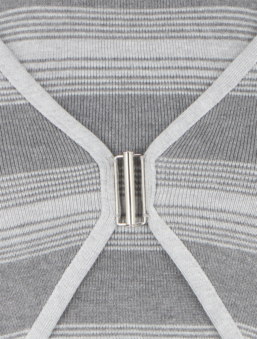 Ensemble boléro et débardeur à rayures - Gris - 3