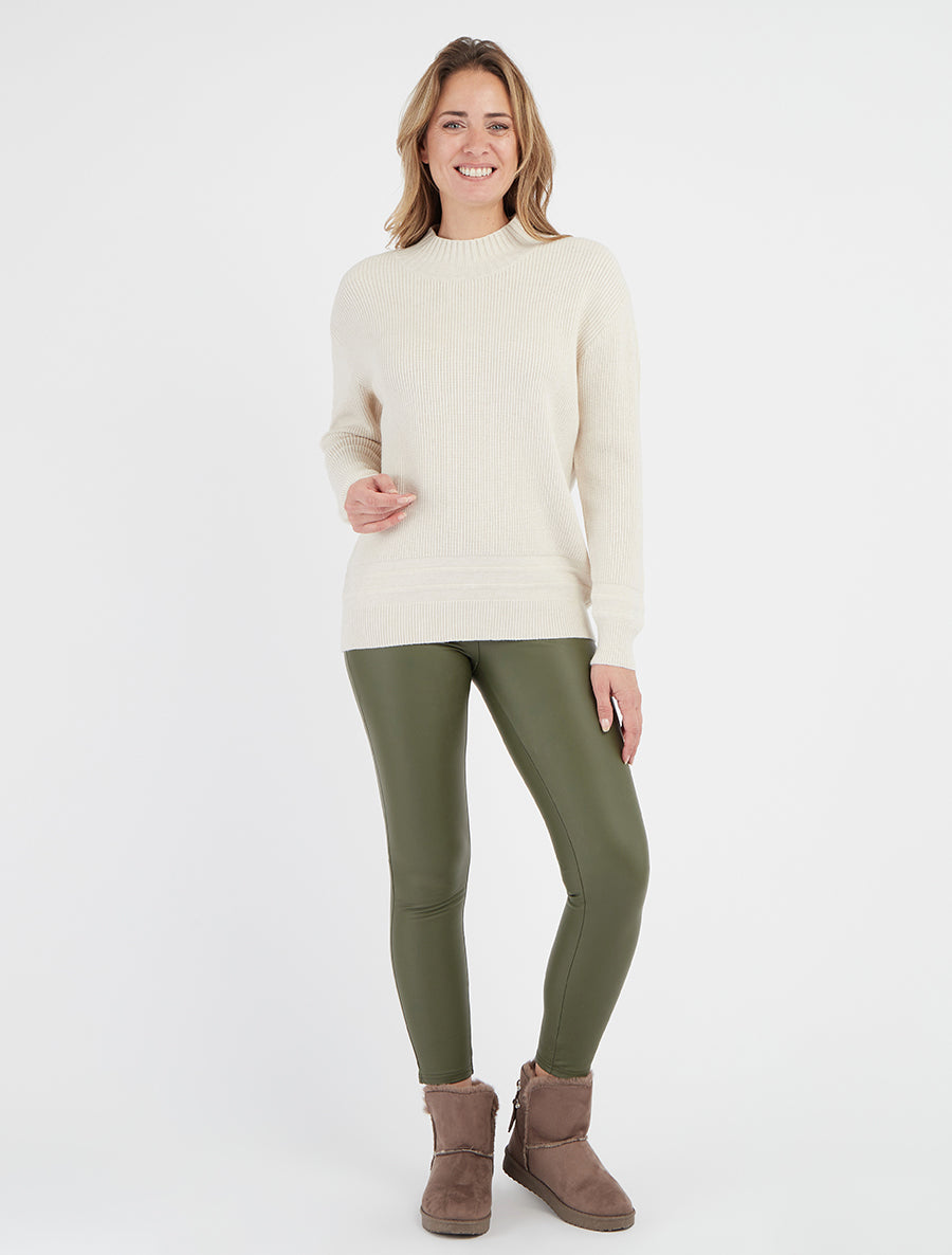 Jersey recto liso acanalado - Crudo