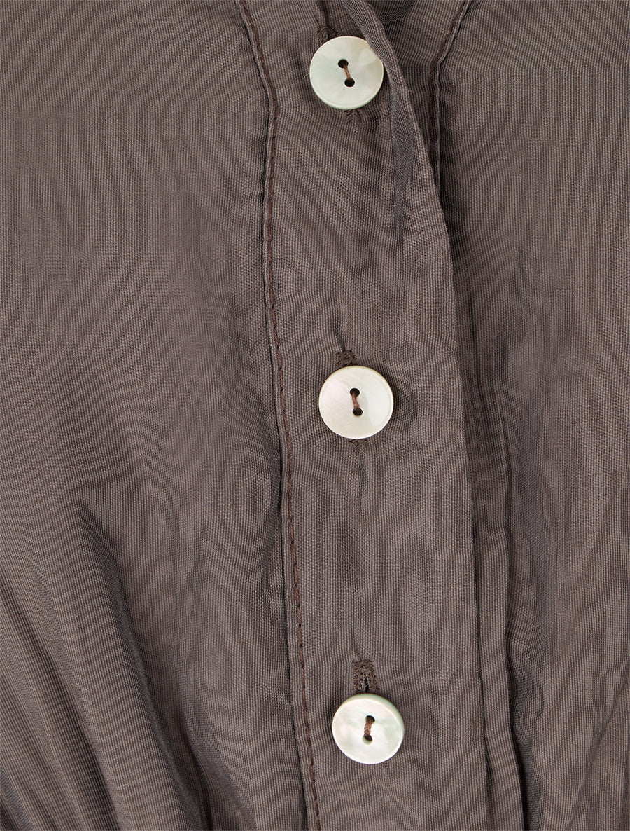 Robe courte volantée - Marron - 3