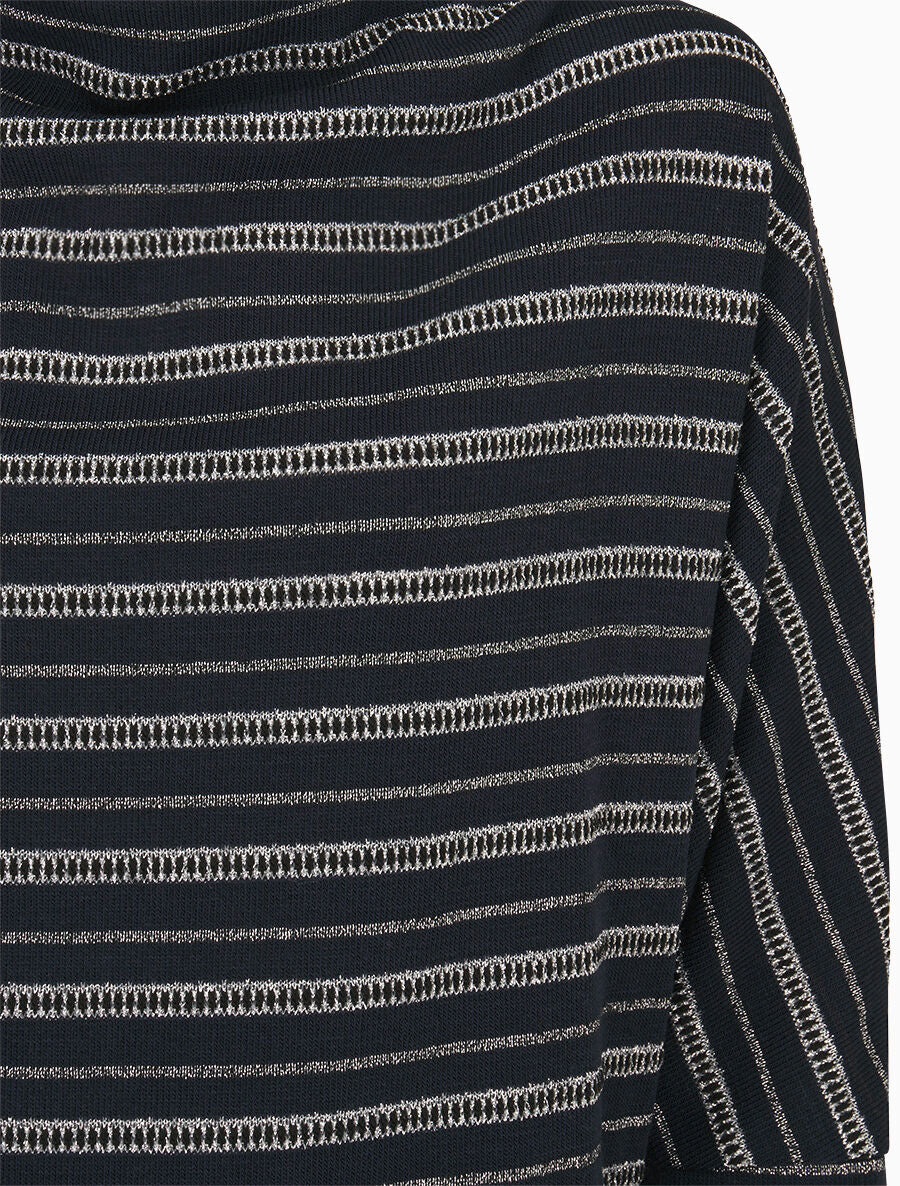 Pull dolman à rayures irisées - Marine - 3