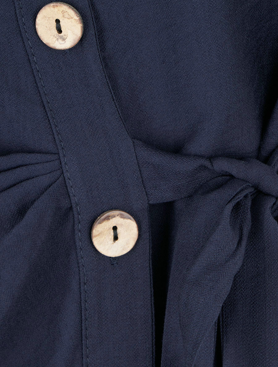 Chemise asymétrique effet drapé - Marine - 3