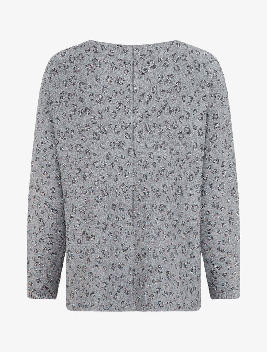 Pull imprimé léopard irisé - Gris - 2