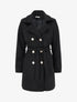 Manteau droit et croisé à boutons - Noir - 1