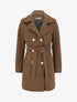 Manteau droit et croisé à boutons - Marron - 1
