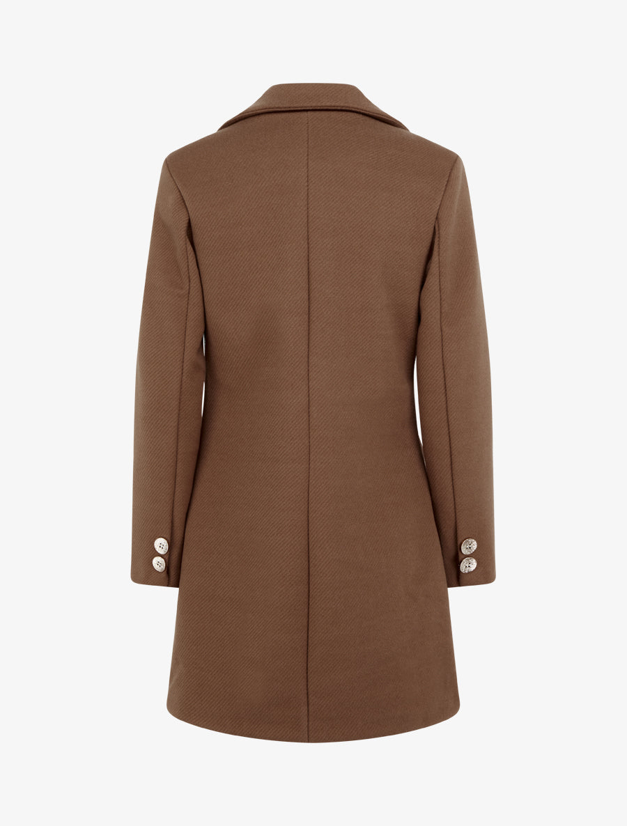 Manteau droit boutonné - Marron - 2