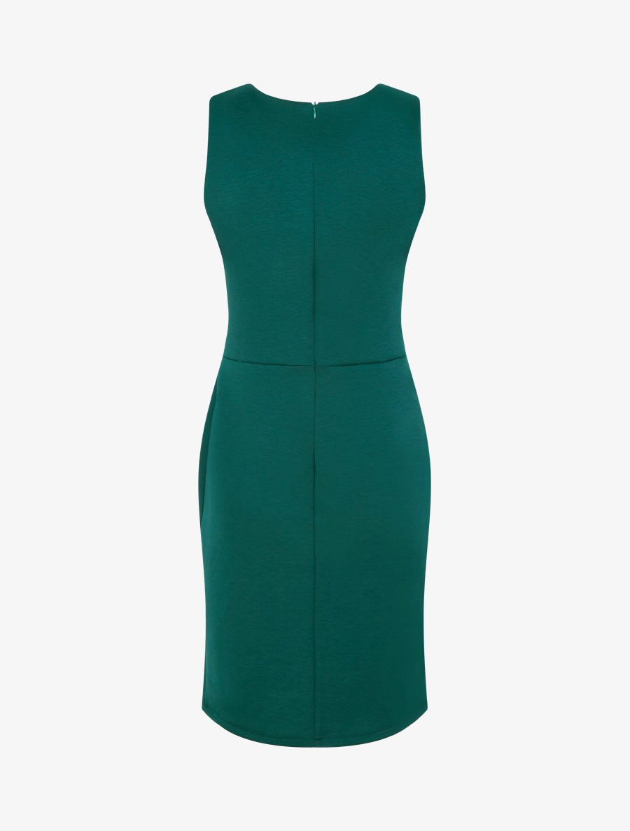 Robe fourreau à empiècement bijou - Vert sapin - 2