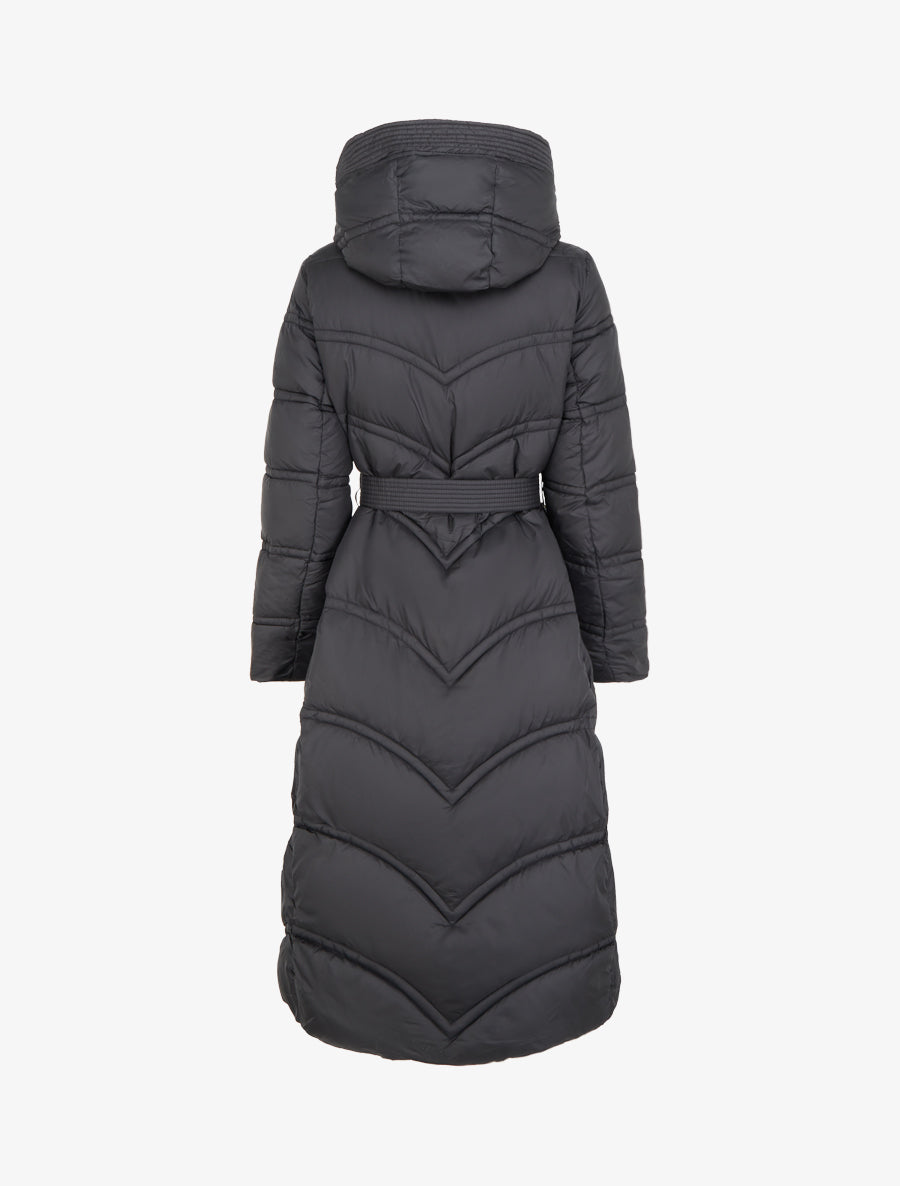 Doudoune longue à capuche - Noir - 2