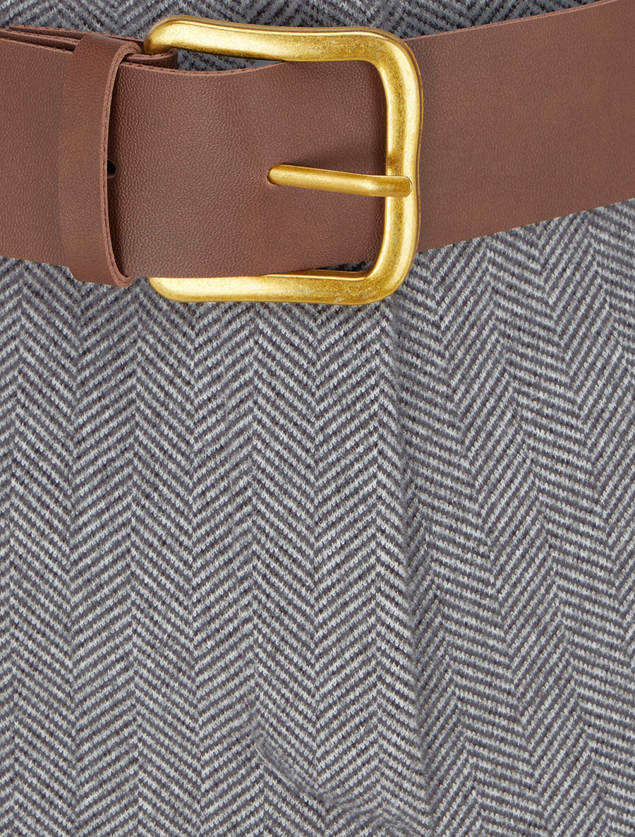 Short con vuelta estampado en espiguilla - Gris