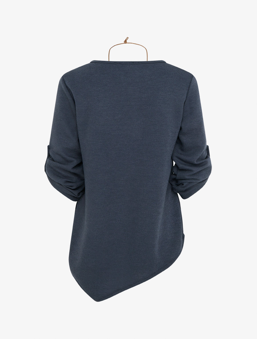 Pull droit à bords asymétriques - Marine - 2