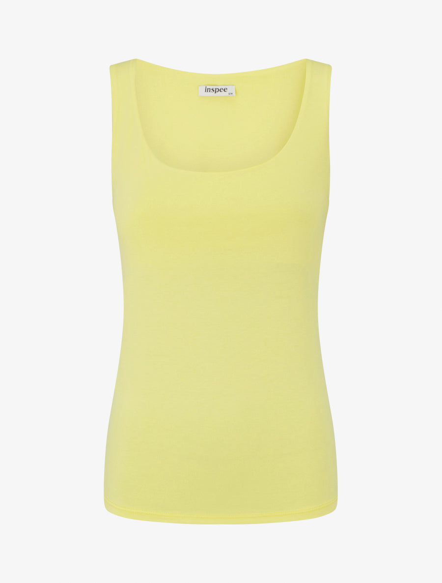 Camiseta sin mangas clásica lisa - Amarillo
