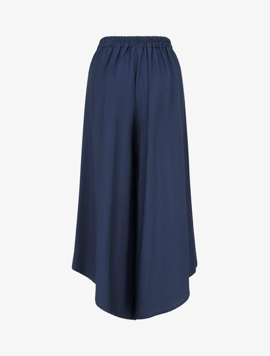 Pantalon ample à bords asymétriques - Marine - 2