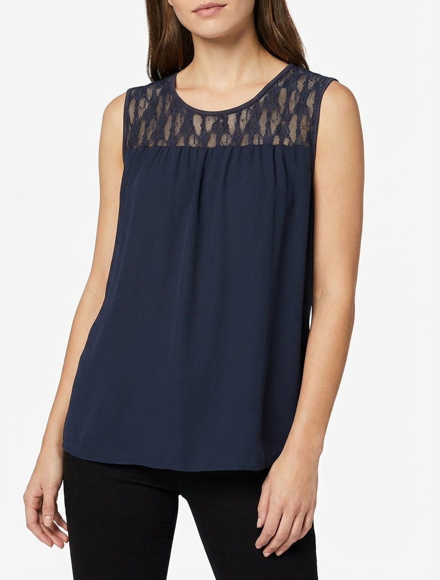 Top sin mangas de encaje - Marine