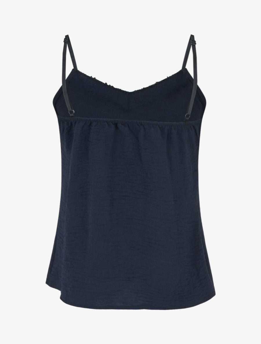 Caraco à col V brodé - Marine - 2