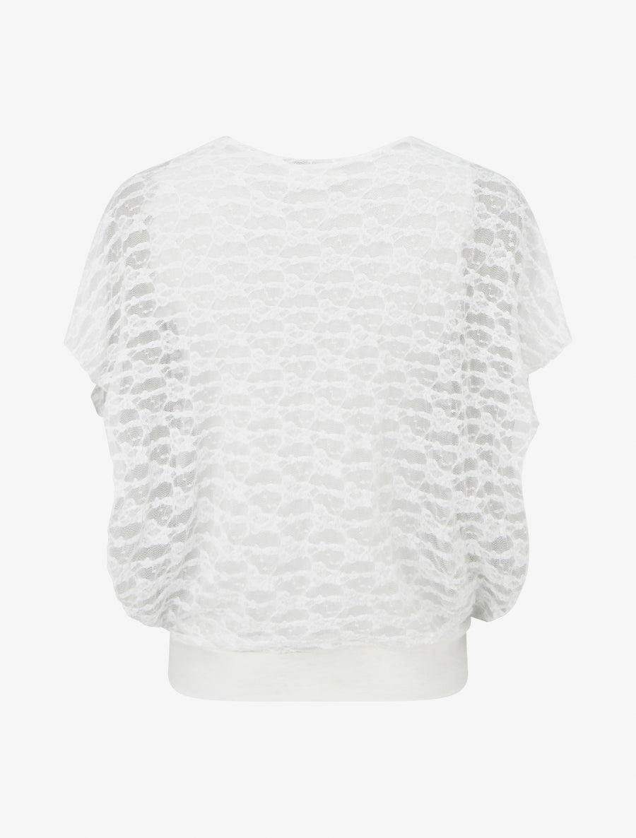 Top boule en dentelle - Blanc - 2
