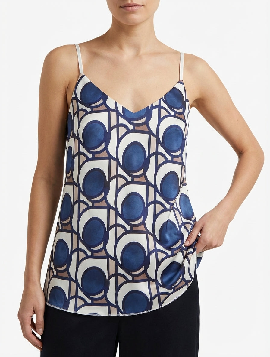 Camisola satinada con estampado gráfico - Marine