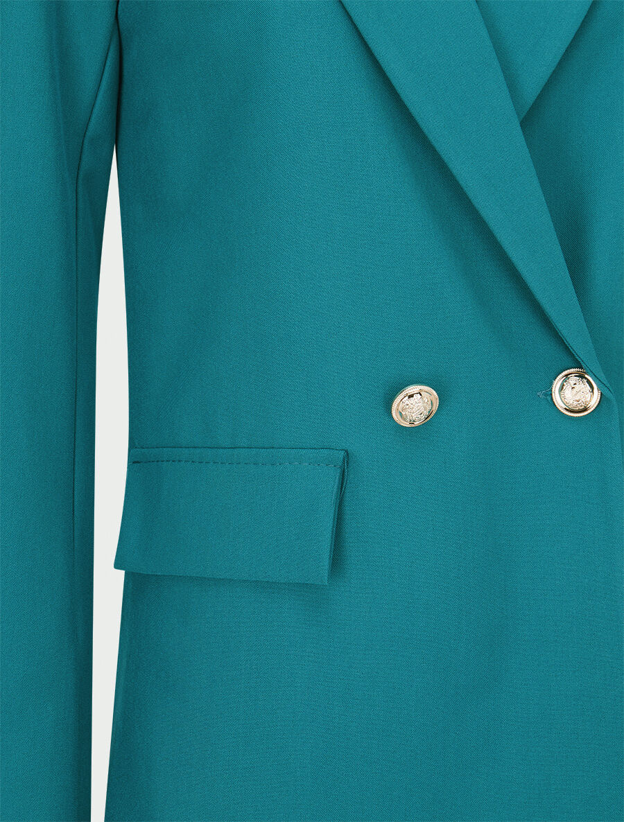 Veste basique cintrée à 2 boutons - Bleu lagon - 3