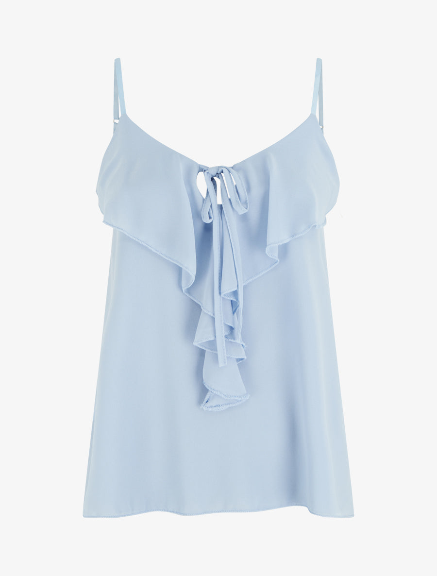 Caraco uni en voile - Bleu ciel - 1