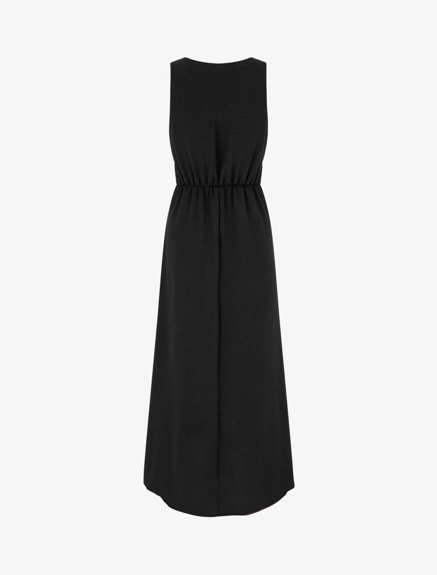 Robe longue à pans à nouer - Noir - 2