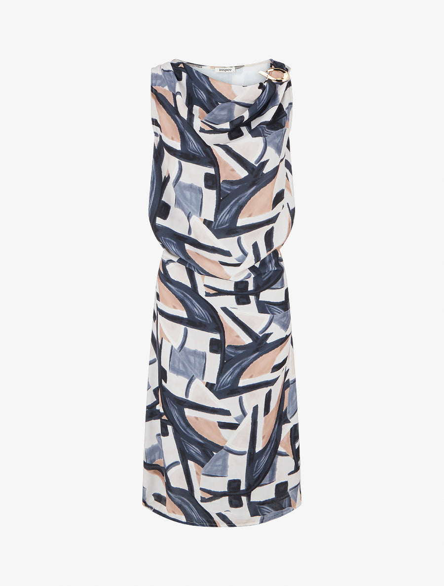 Robe droite à taille élastiquée - Noir - 1