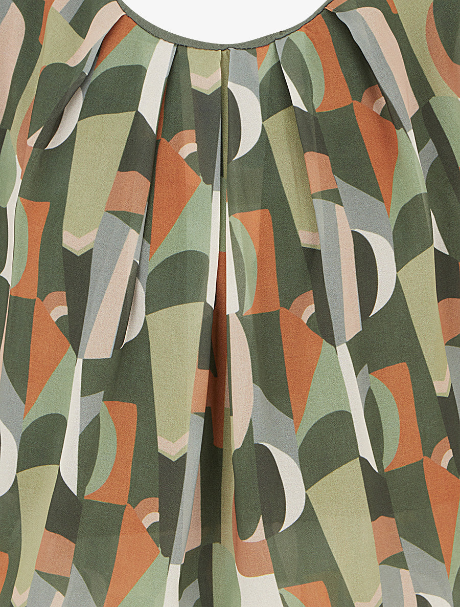 Top imprimé fantaisie à manches courtes - Kaki - 3