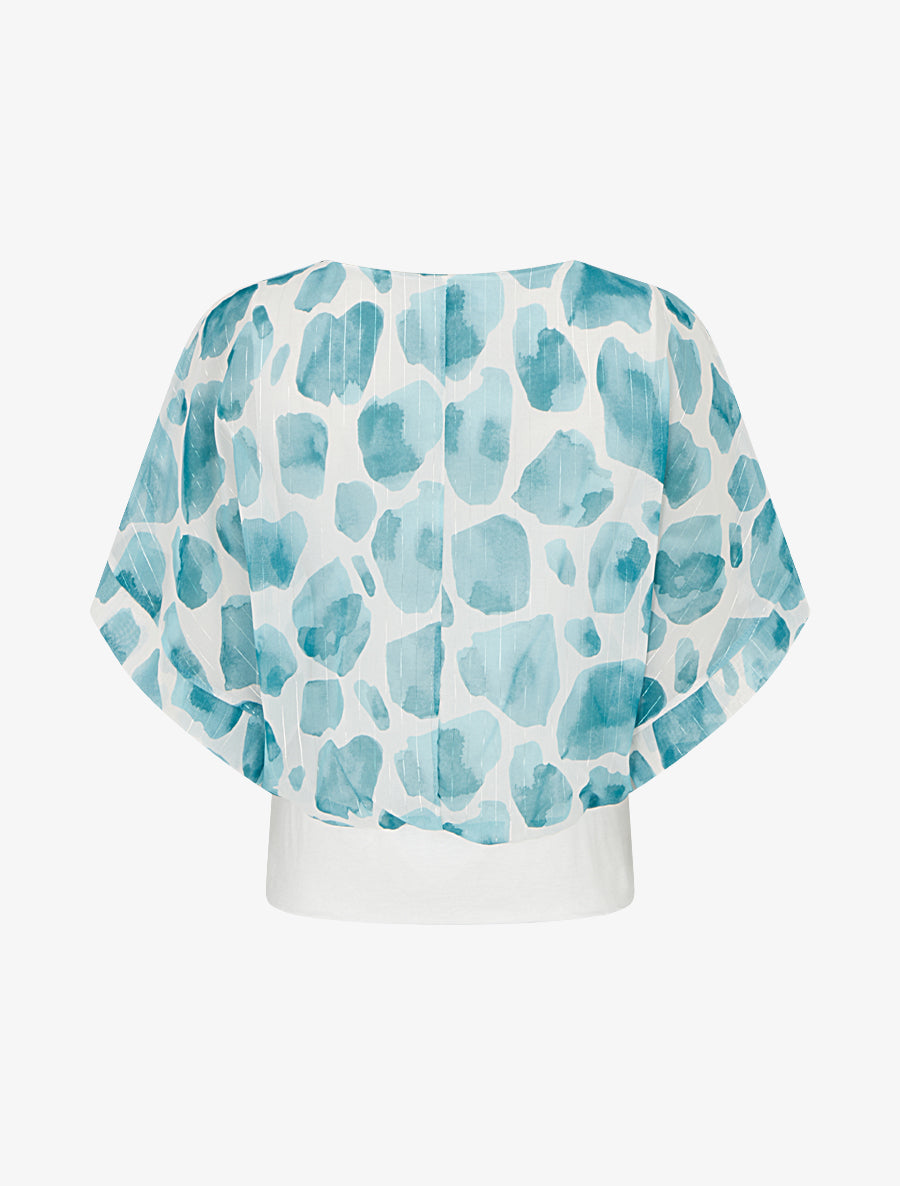 Top imprimé girafe à rayures irisées - Turquoise - 2