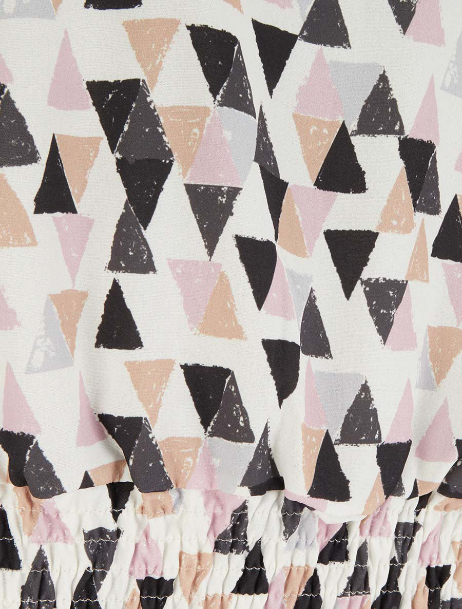 Top coupe boule imprimé triangles - Noir - 3