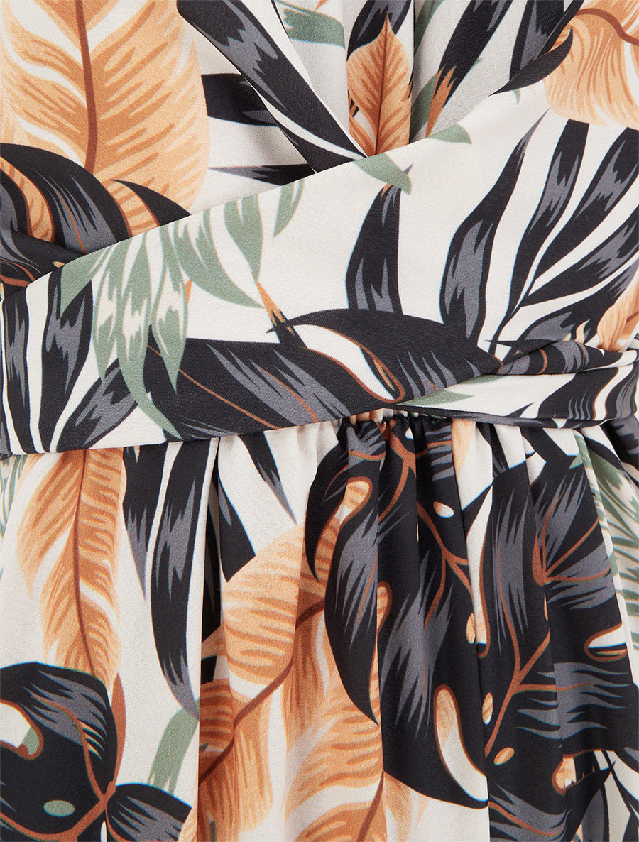 Combinaison sans manches à imprimé tropical - Noir - 3