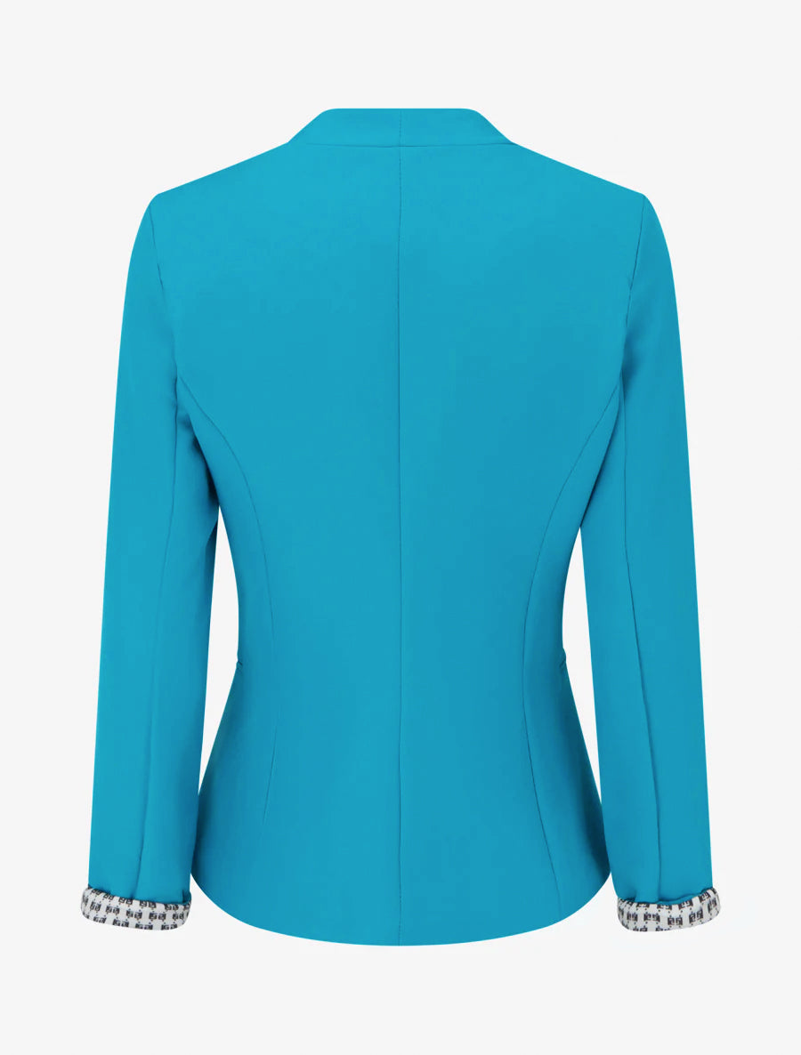 Chaqueta recta con hombreras - Turquesa