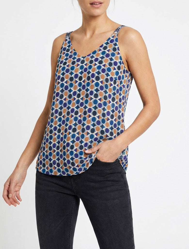 Caraco estampado con lunares estilizados - Marine