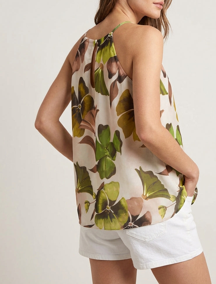 Top fluido estampado floral - Verde