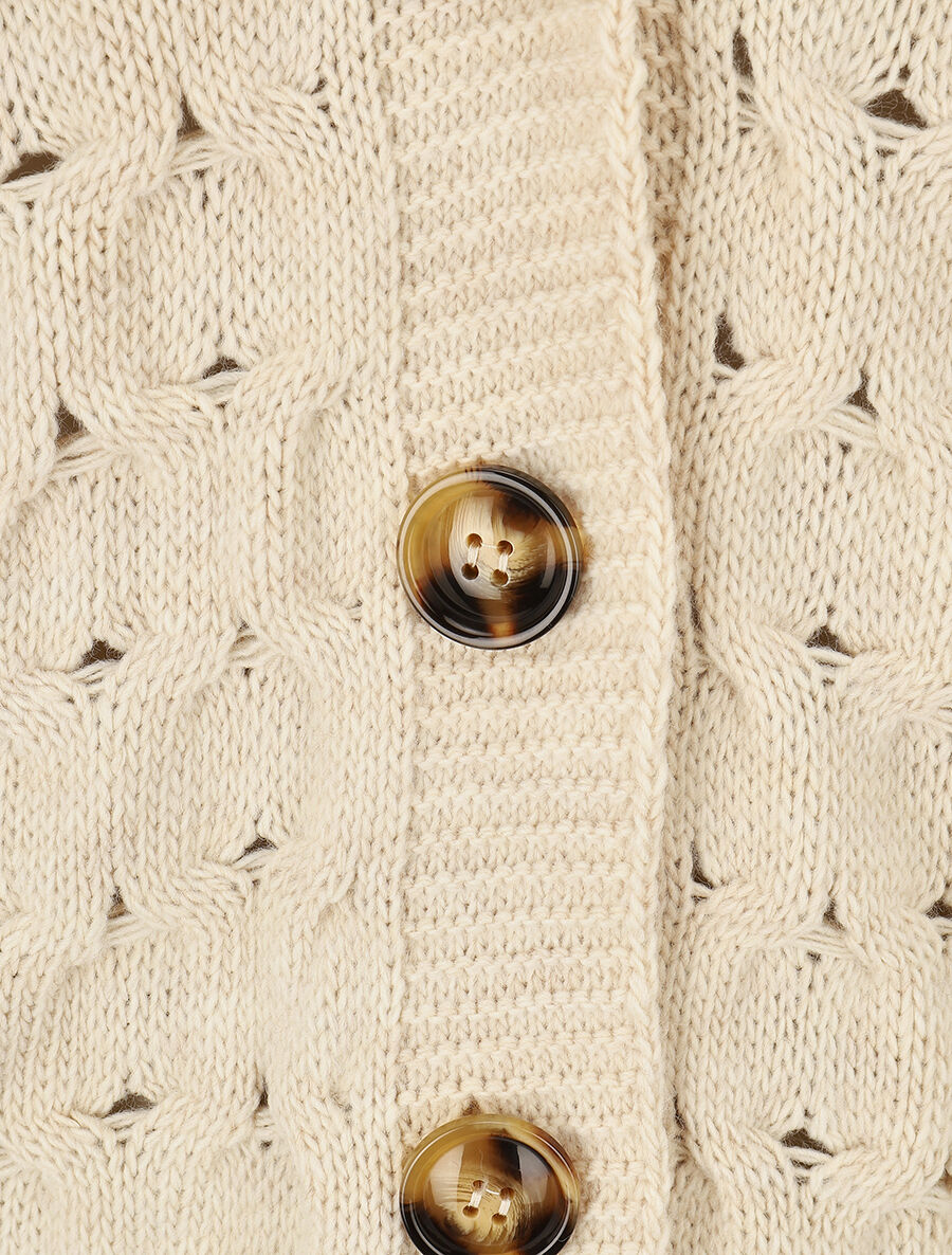 Gilet uni boutonné - Beige - 3