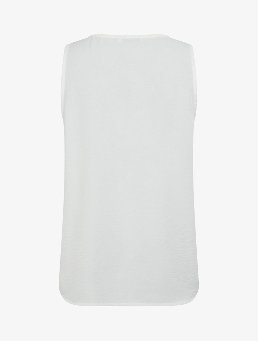 Top droit sans manches à bouton - Blanc - 2