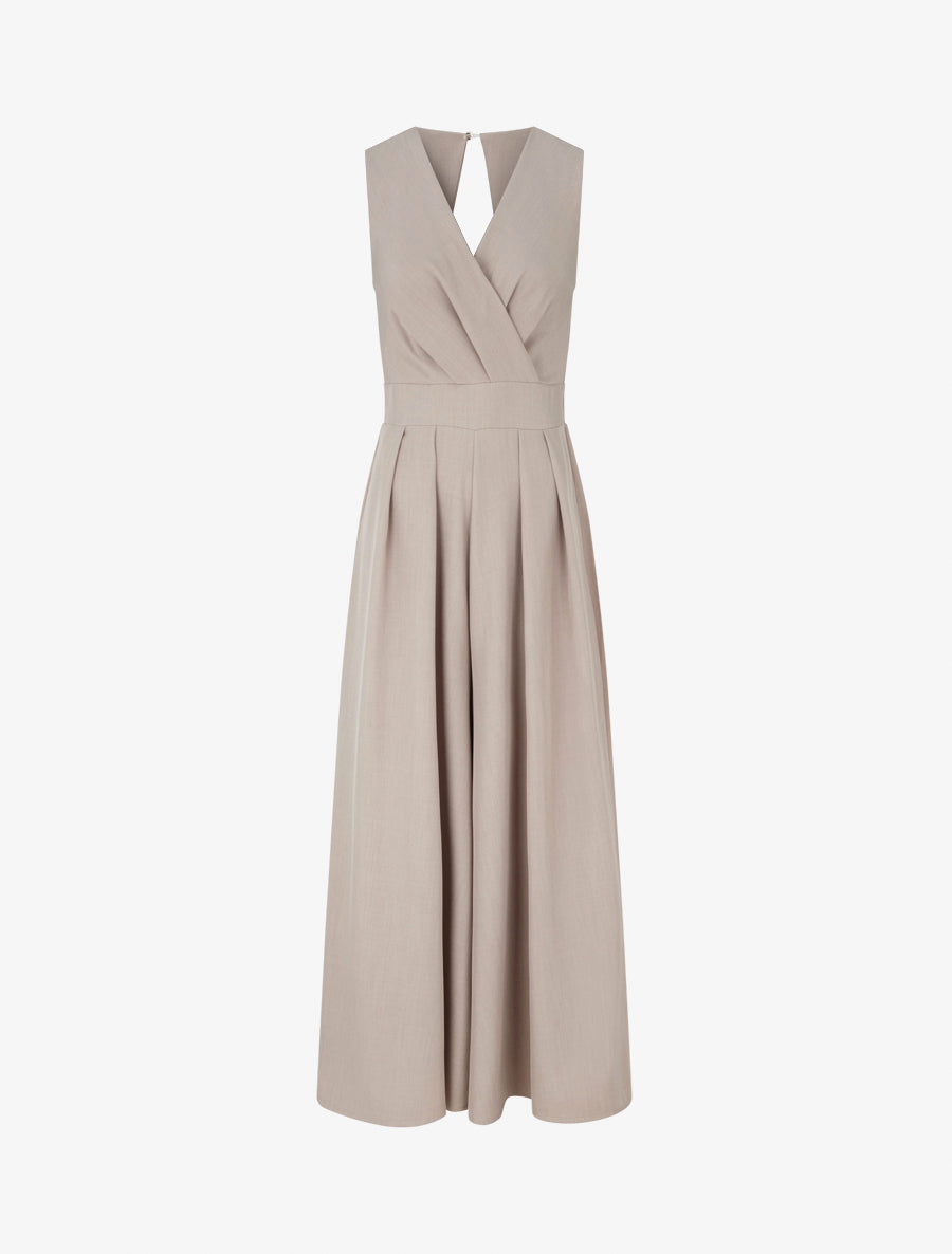 Combinaison ample à dos ouvert - Taupe clair - 1