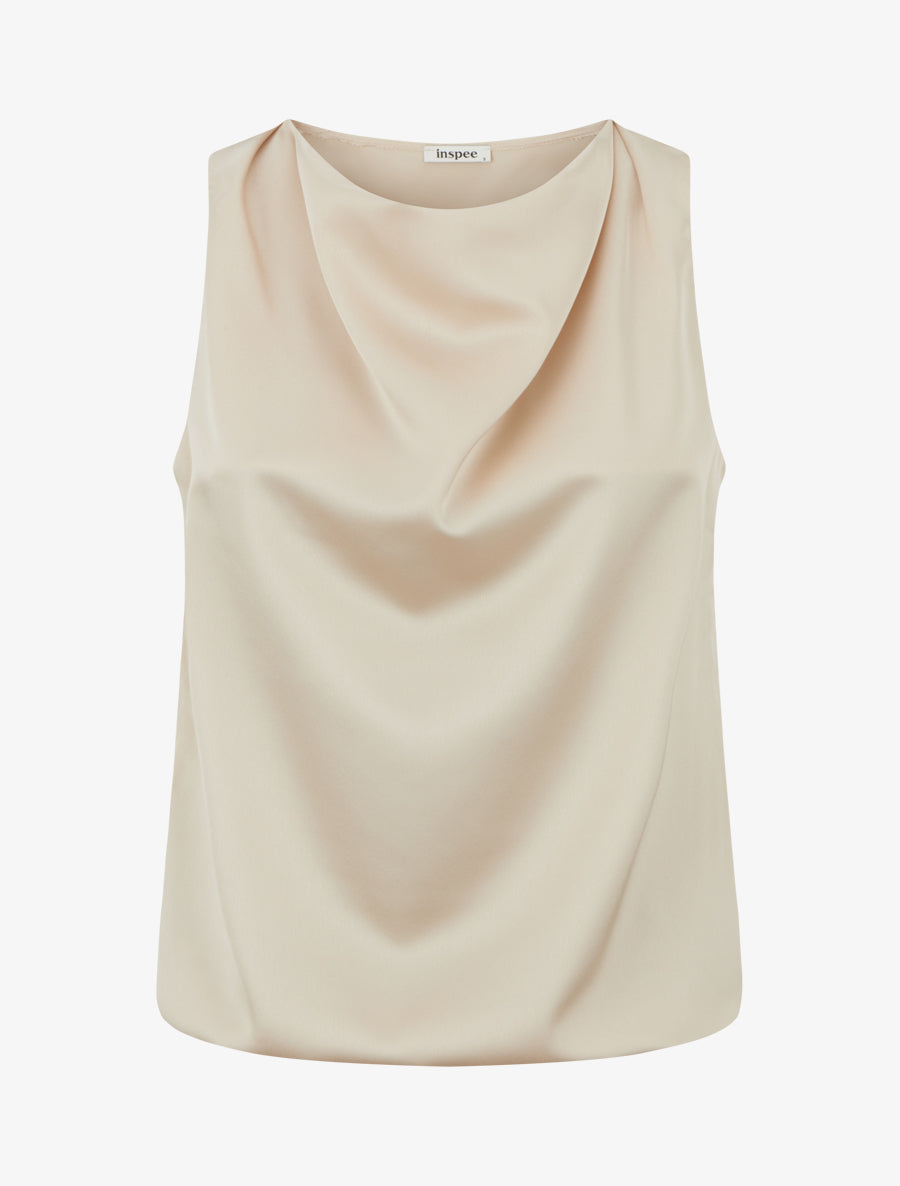 Top satiné coupe boule - Beige - 1