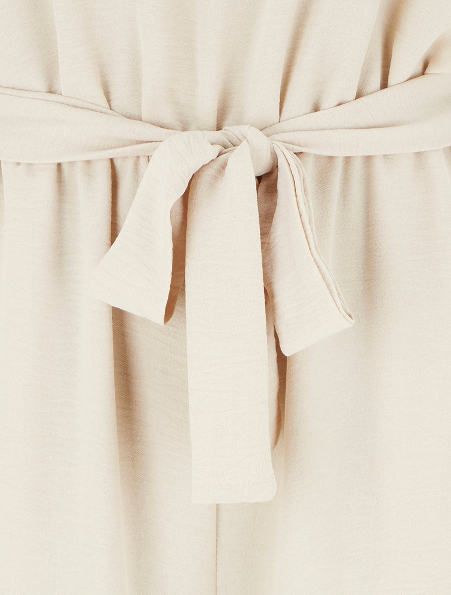 Combinaison ajourée à taille élastiquée - Beige - 3